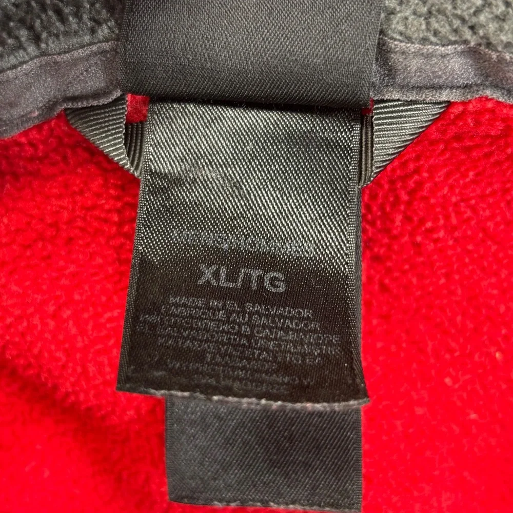 The North Face Fleece‎ Jacket Mens XL Red Grey Full Zip Colorblock Mock Neck